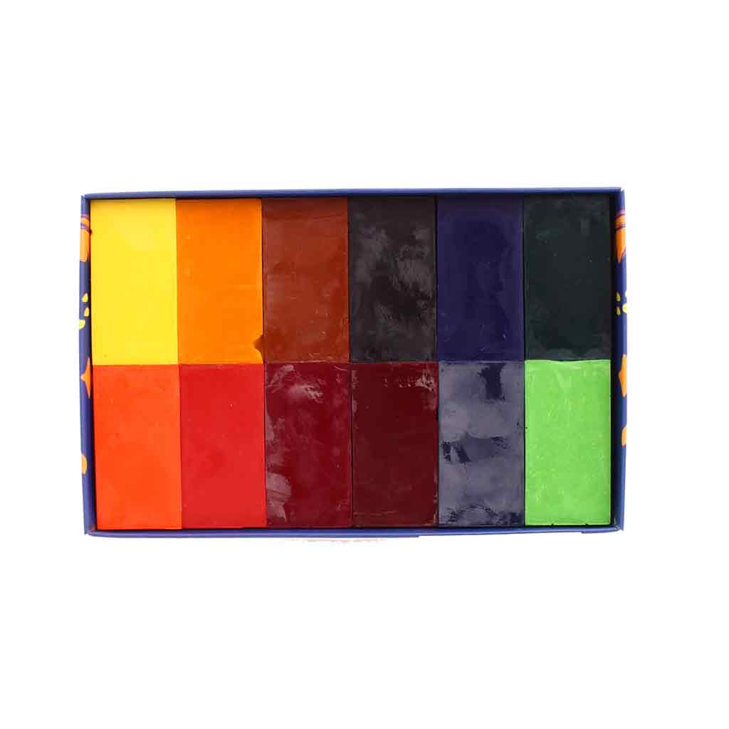 12 Bloques de colores de Cera de Abeja | 12 Colores Waldorf
