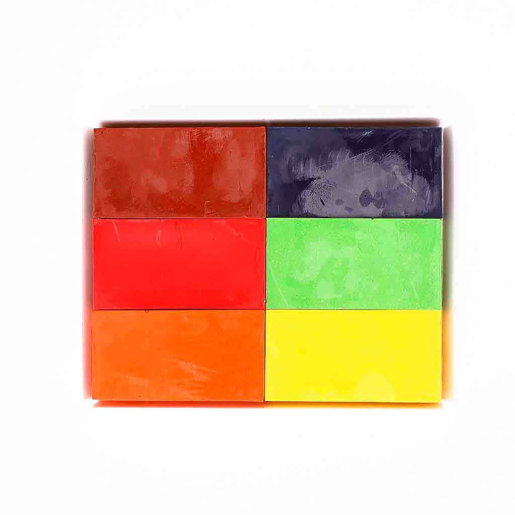 6 Bloques de colores de Cera de Abeja | 6 Colores Waldorf