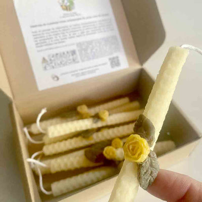 Velas de Cumpleaños de Cera de Abeja Blanca – Pack 7 Handmade