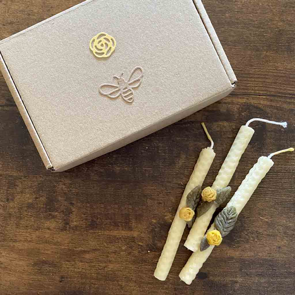 Velas de Cumpleaños de Cera de Abeja Blanca – Pack 7 Handmade