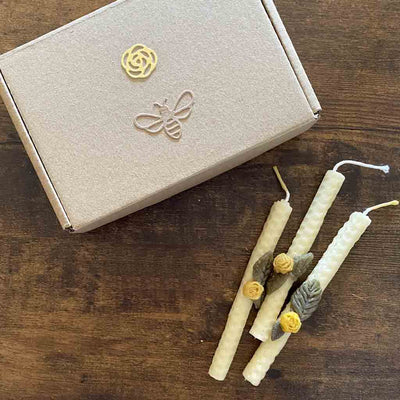 Velas de Cumpleaños de Cera de Abeja Blanca – Pack 7 Handmade