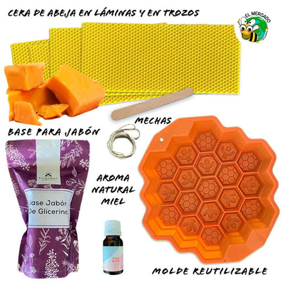 Hacer jabones caseros y velas con cera de abeja | Kit con molde