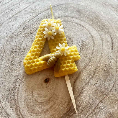 Margaritas | Velas de Cera de Abeja, Números de Cumpleaños