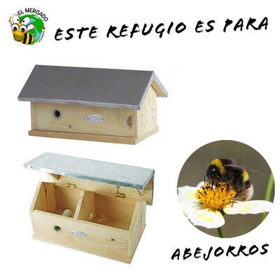 Casita-Refugio de Madera para Abejorros | Esschert Design