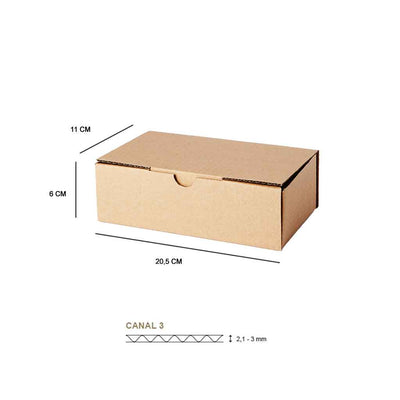 Caja cartón kraft 20,5x11x6 cm