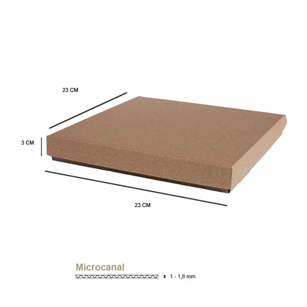 Caja cartón kraft 23x23x3 cm