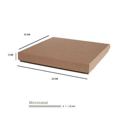 Caja cartón kraft 23x23x3 cm