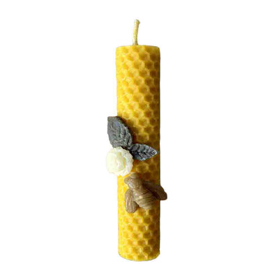 Vela artesanal de cera de abeja, modelo Candela