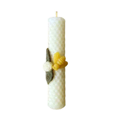 Vela artesanal de cera de abeja, modelo Candela
