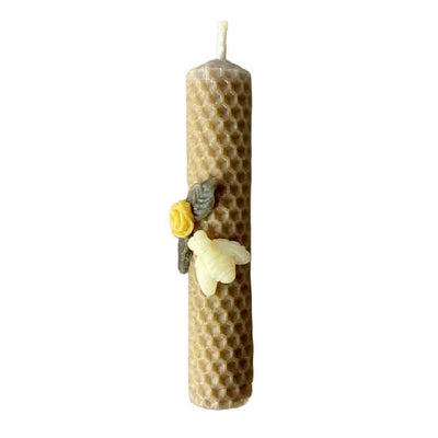 Vela artesanal de cera de abeja, modelo Candela