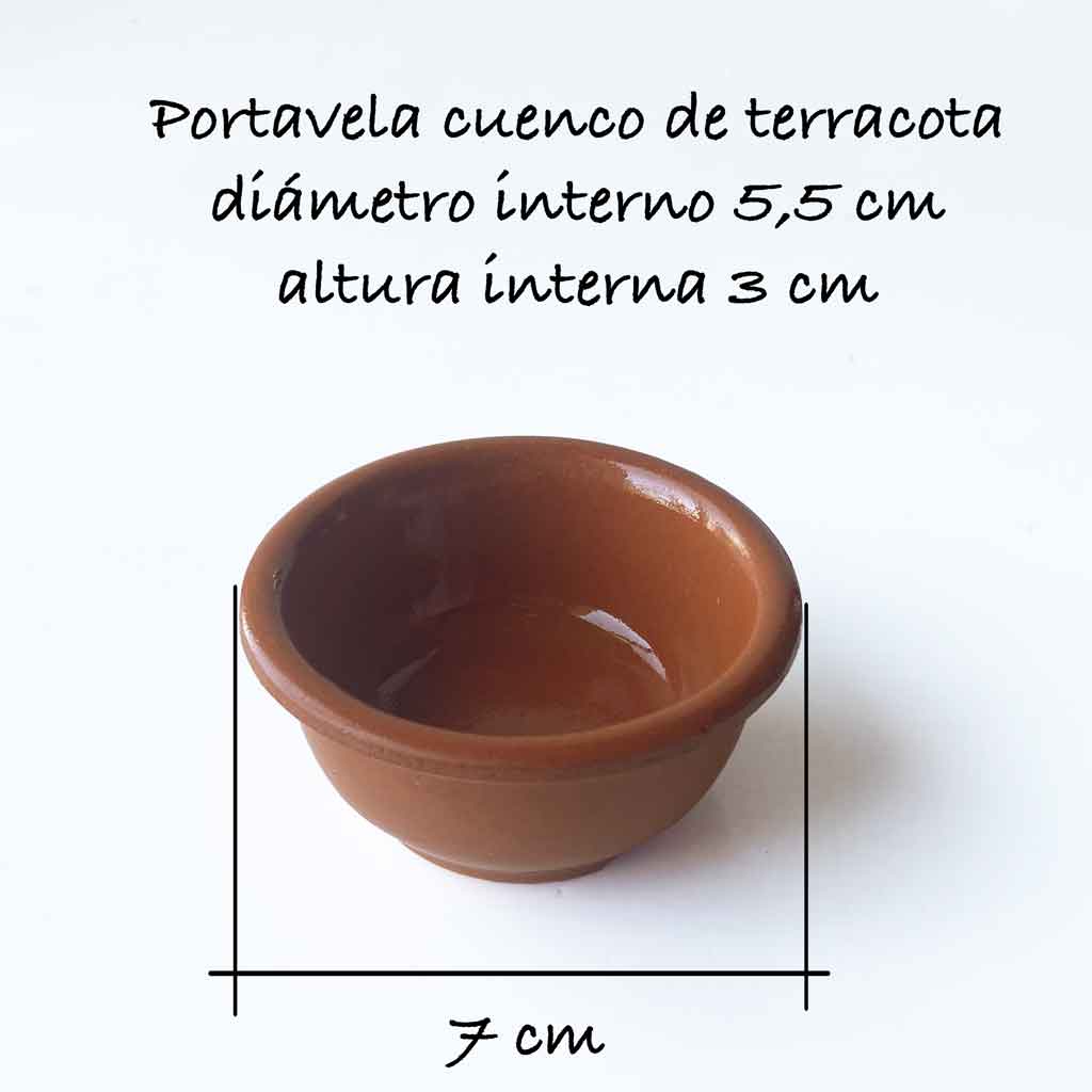 Portavela cuenco pequeño 5,5 cm | terracota