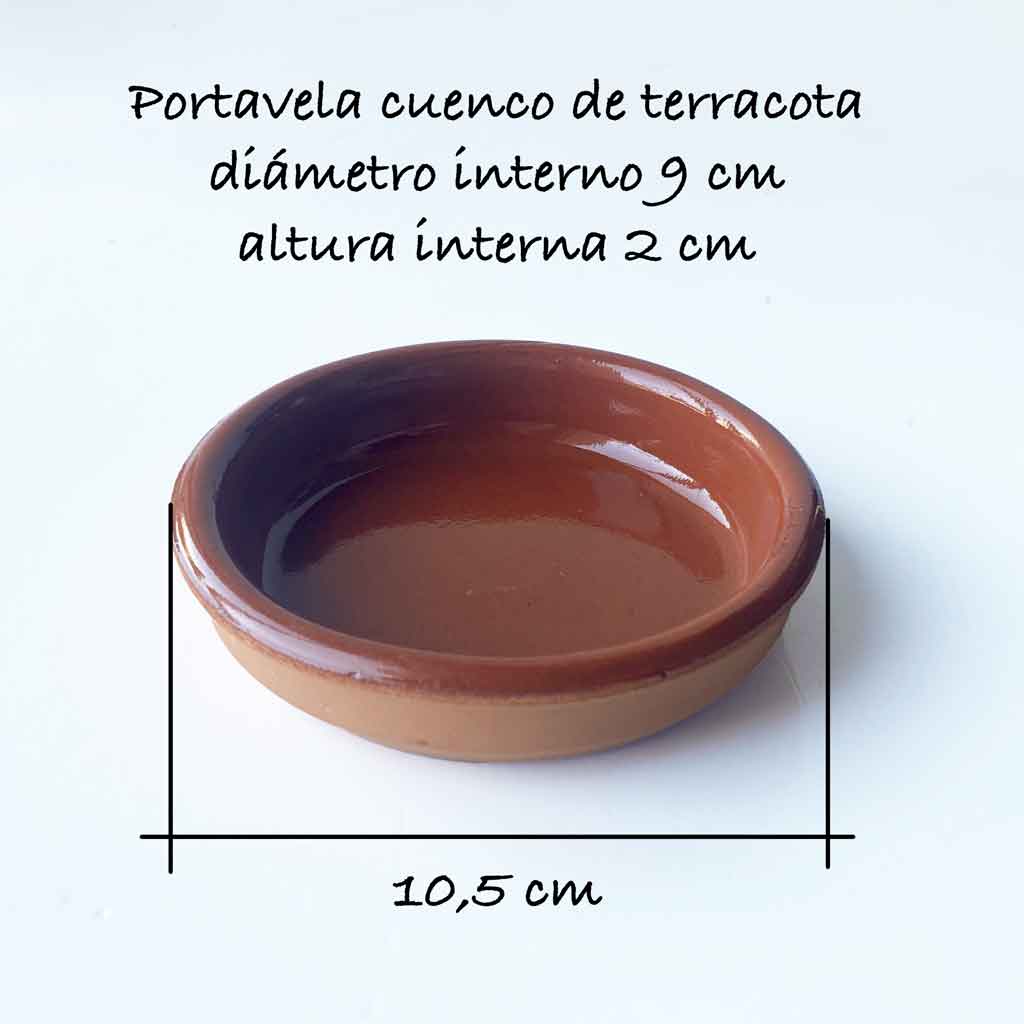 Portavela cuenco 9 cm | terracota