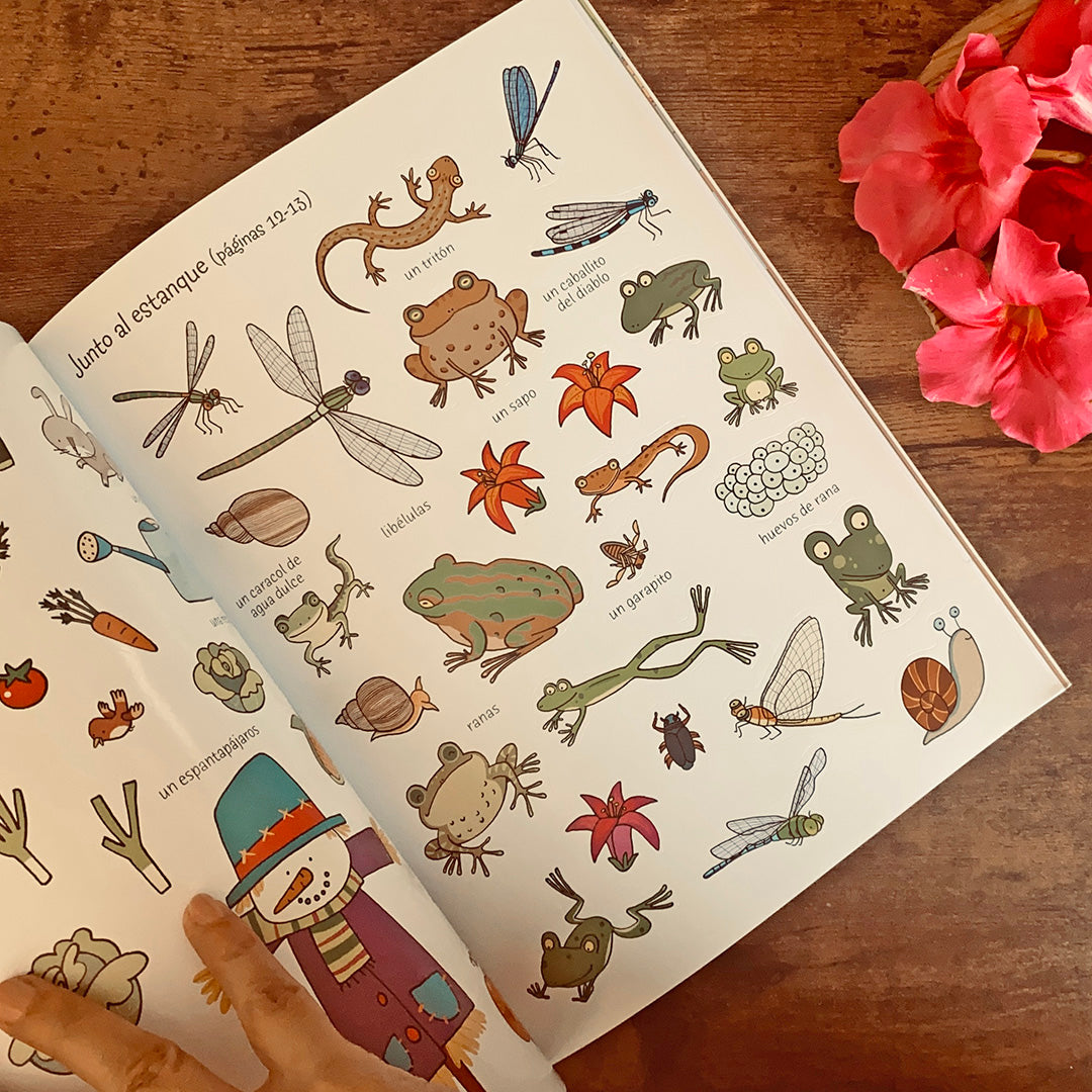 Coloreo y pego Álbum del jardín | Libro de actividades para 6-8 años