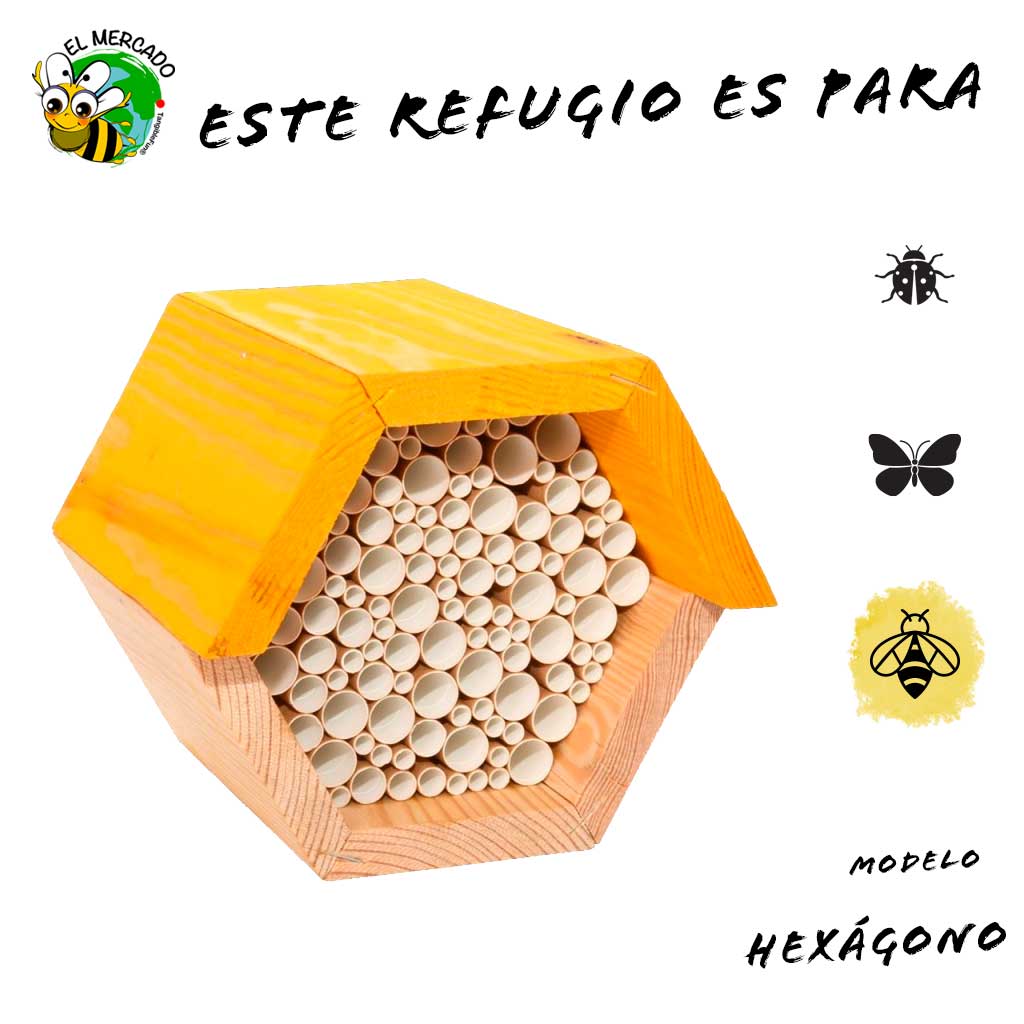 Refugio nido hexagonal para abejas